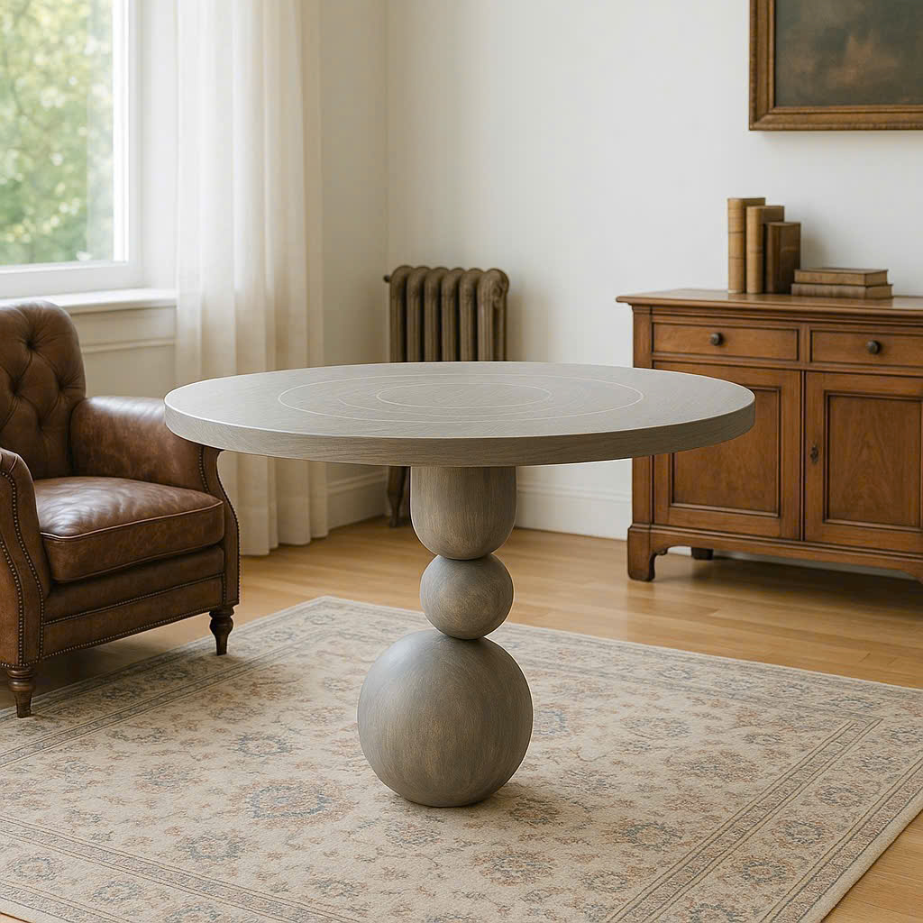 Bàn trà chân tròn Gỗ Sồi xuất Mỹ BT0525